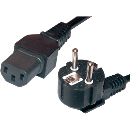Câble Noir 3x1mm avec Fiche Schuko + Fiche IEC Femelle C13 2m (2)