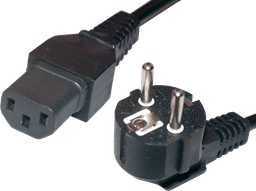 Câble Noir 3x1.5mm avec Fiche Schuko + Fiche IEC Femelle C13 2.5m (2)