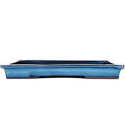 Plateau Suiban rectangulaire en émail bleu 34 cm (1)