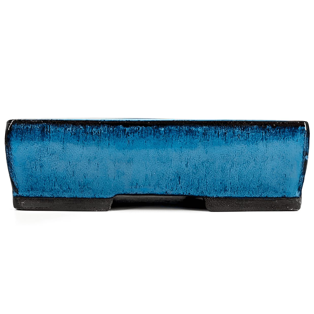 Pot émaillé rectangulaire bleu 20 x 14,5 x 6 cm
