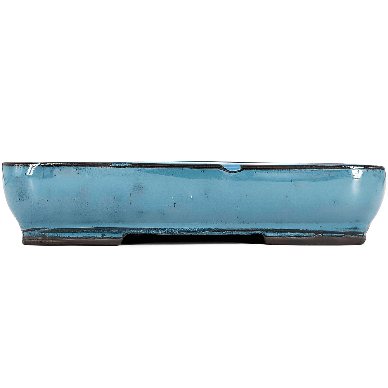 Pot émaillé rectangulaire bleu 24 x 17 x 5 cm