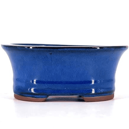 Pot Emaillé Ovale Bleu Foncé 25 x 19,5 x 10 cm