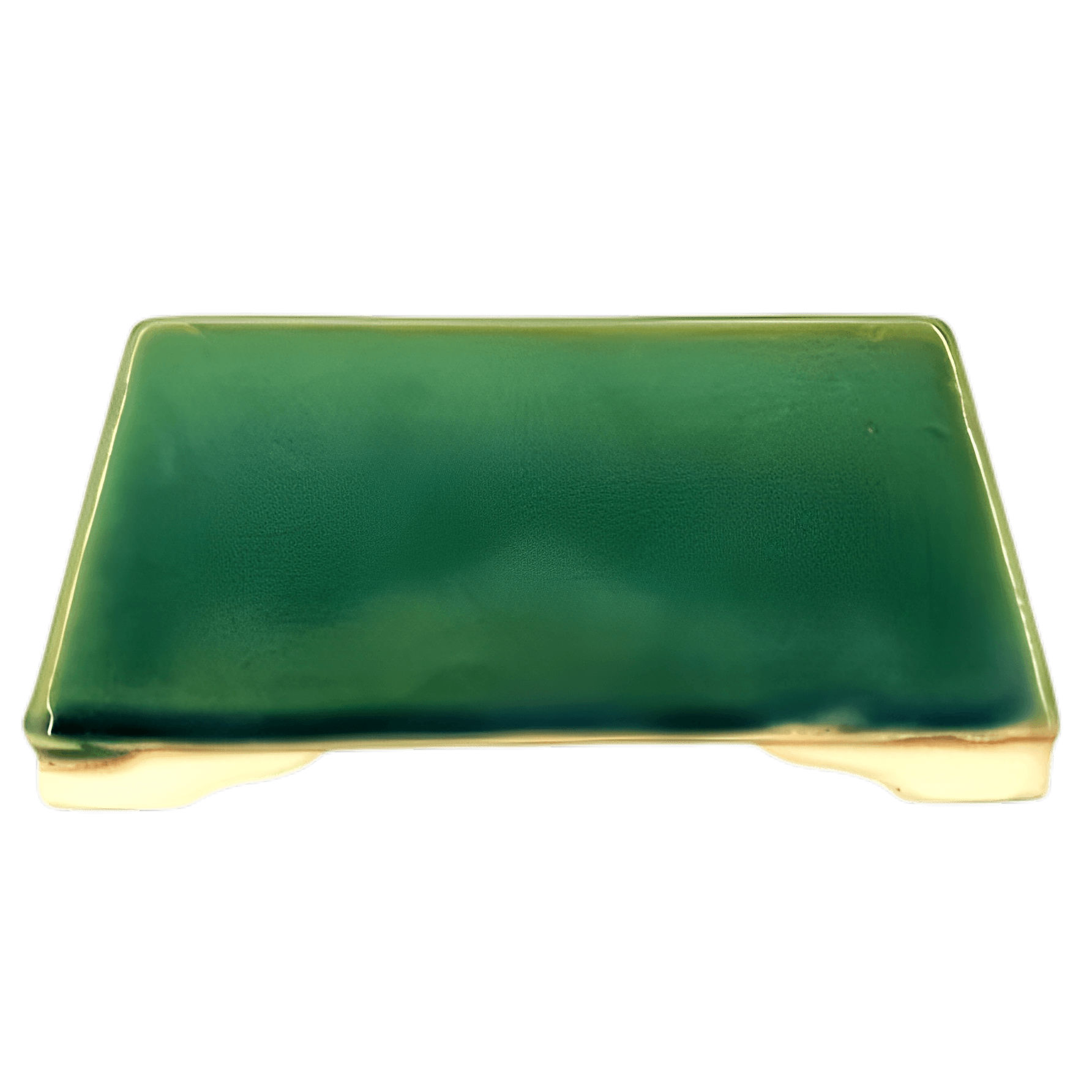 Pot Émail Carré Vert 13 x 13 x 8 cm