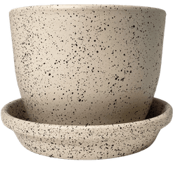 Kit Pot Céramique Rond Meliflor 25x19cm + Assiette 24cm (1)