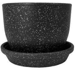 Kit Pot Céramique Rond Meliflor 25x19cm + Assiette 24cm (1)