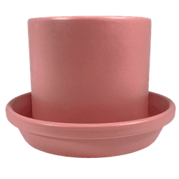 Kit Pot Céramique Tubulaire Meliflor 21x18cm + Assiette 24cm (1)