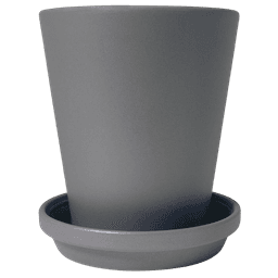 Kit Pot Céramique Cône Meliflor 21x23cm + Assiette 20cm (1)