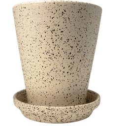 Kit Pot Céramique Cône Meliflor 21x23cm + Assiette 20cm (1)