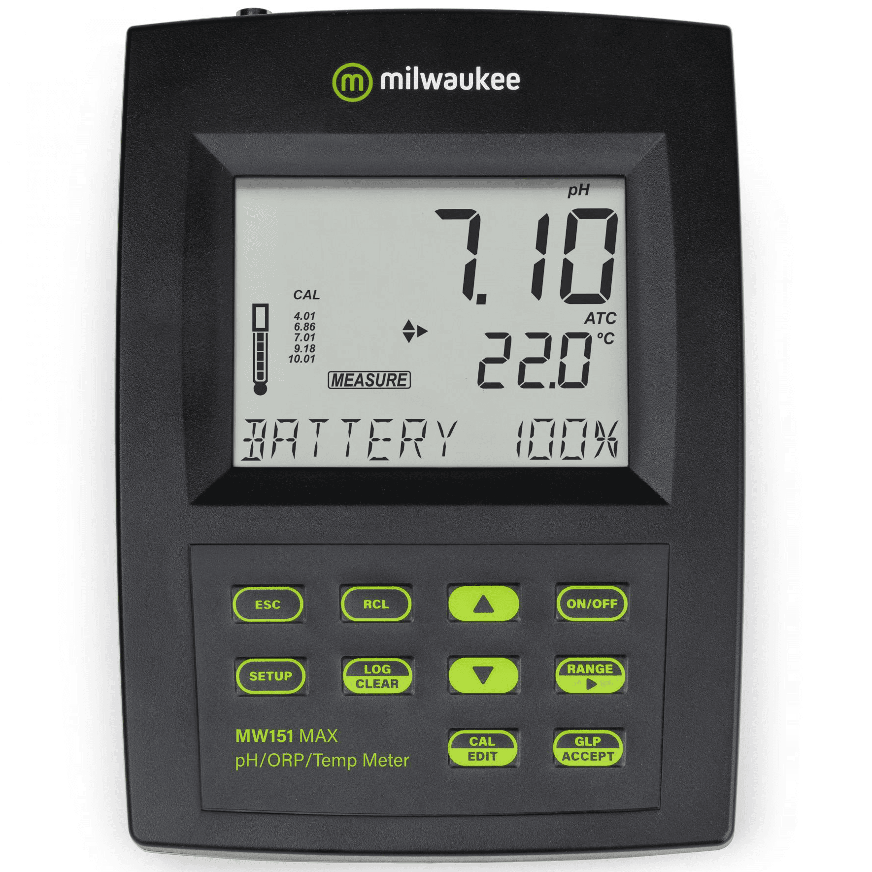 Appareil de mesure de paillasse Milwaukee (MW151) pH/ORP/température/enregistreur